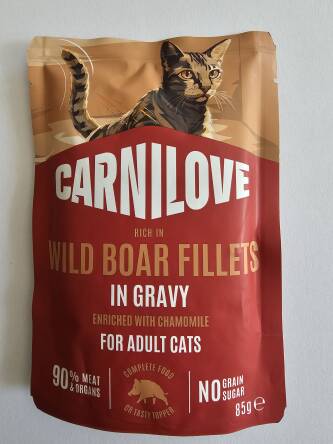 Carnilove cat sasz 85g gravy wild boar