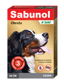 DR SEIDEL Sabunol obroża przeciw kleszczom i pchłom dla psa szara 50 cm 