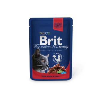 Brit kot saszetka 100g Meat wół/warzywa 