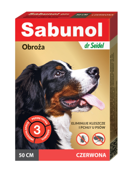 DR SEIDEL Sabunol obroża przeciw kleszczom i pchłom dla psa czerwona 50 cm 