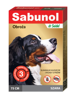 DR SEIDEL Sabunol obroża przeciw kleszczom i pchłom dla psa szara 75 cm 