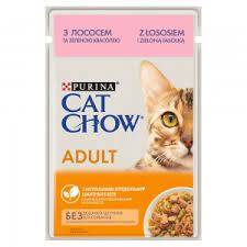 Purina CAT CHOW 85g z łososiem i zielonym groszkiem w galaretce