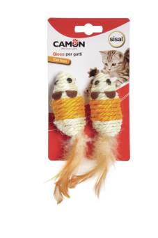 Camon cat myszkii sizal z piórkami 2szt