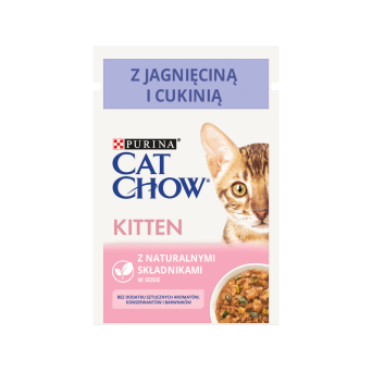 Purina CAT CHOW 85g Kitten z jagnięciną i cukinią w sosie