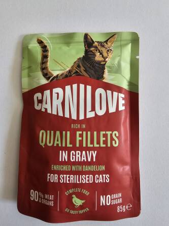 Carnilove cat sasz 85g gravy Quail sterylized