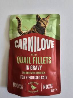 Carnilove cat sasz 85g gravy Quail sterylized