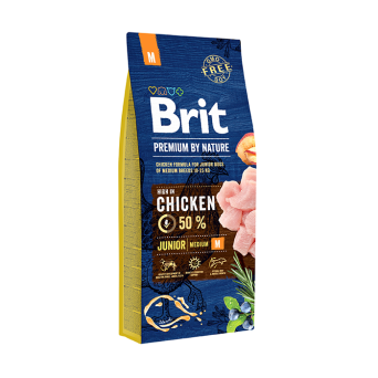 BRIT PREMIUM by Nature Junior M - dla szczeniąt ras średnich 15kg