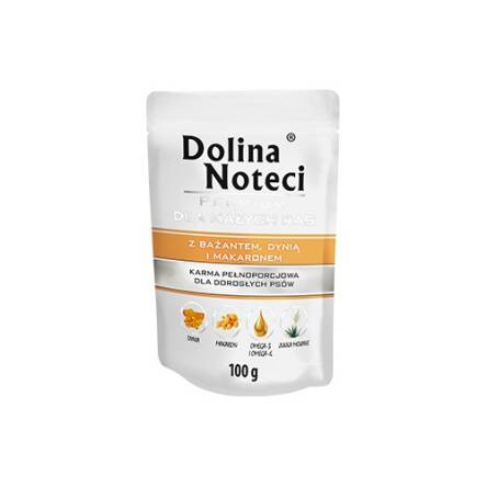 DOLINA NOTECI pies dla małych ras bażant, dynia i makaron 100g