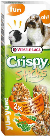 VERSELE-LAGA Crispy Sticks Rabbits-Guinea Pigs 110g - 2 kolby marchewkowo-pietruszkowe dla królików i świnek morskich