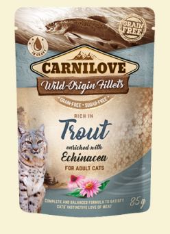Carnilove cat sasz 85g trout&echinacea pstrąg/jeżówka 