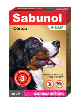 DR SEIDEL Sabunol obroża przeciw kleszczom i pchłom dla psa różowa 50 cm 
