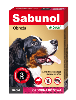 DR SEIDEL Sabunol obroża przeciw kleszczom i pchłom dla psa różowa 50 cm 