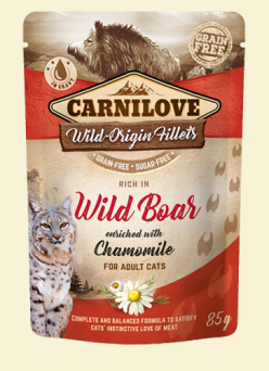 Carnilove cat sasz 85g boar&chamomile dzik/rumiane