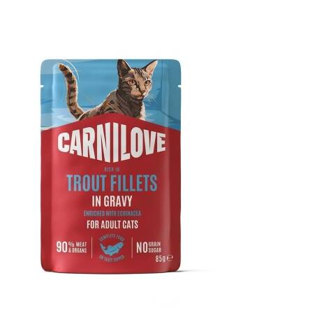 Carnilove cat sasz 85g gravy trout/pstrąg