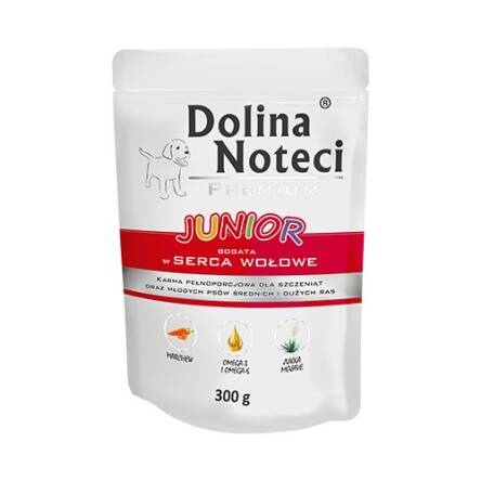 DOLINA NOTECI pies Junior serca wołowe 300g