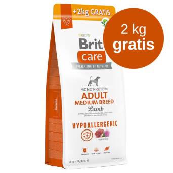 Brit Care dog hypoallergenic adult med. lamb 12+2kg