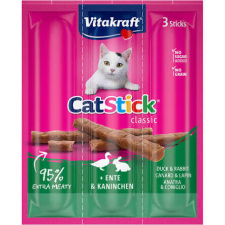 Vitakraft cat stick mini kaczka/królik 3szt