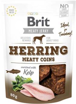Brit pies Jerky 80g herring meaty coins-krąż.śledz