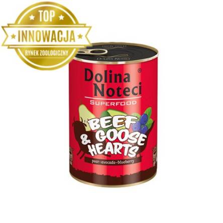 DOLINA NOTECI pies SuperFood 400g Wołowina / Serca Gęsi